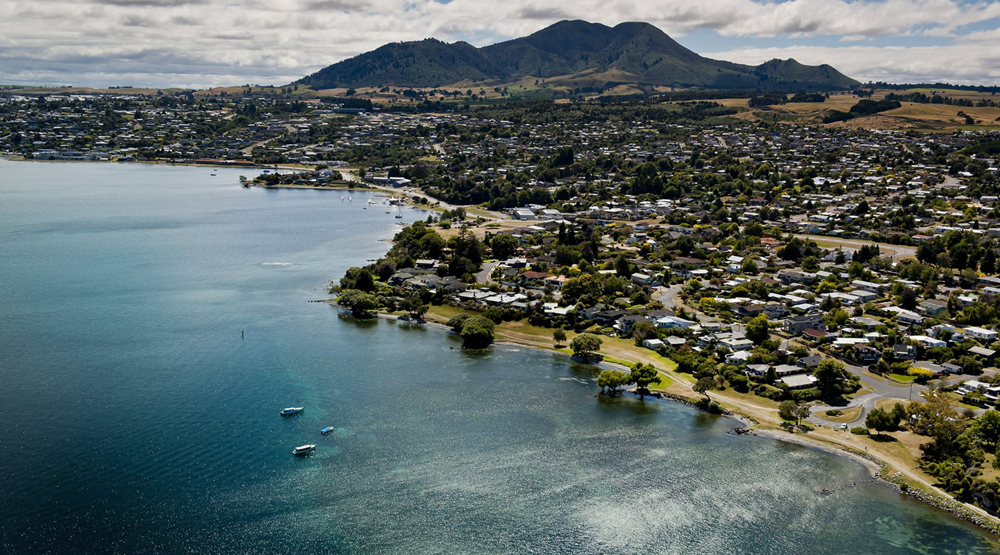 Taupō town from the lake