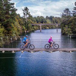 Photo by nzcycletrail, caption reads: The Mangakino Stream suspension bridge on the Waikato River Trails. This Great Ride through the North Island’s rural heartland follows a stretch of the mighty Waikato River as it flows through striking hydro dams, and pools into tranquil lakes.
Photo: WaikatoRiverTrails. *
*
*
*
*
#nzcycletrail #ngahaerenga #waikatorivertrails #waikatoriver #waikato #hamiltonwaikato #greatlaketaupo #lovetaupo #biketaupo #pedalon #purenewzealand #nzmustdo #newzealand #nz #nature #realmiddleearth #mtb #mountainbike #mountainbiking #cycling #bikestagram #cyclinglife #fromwhereiride #biketouring #mtblife #ig_newzealand #kiwipics #bikepacking #bridges #outsideisfree